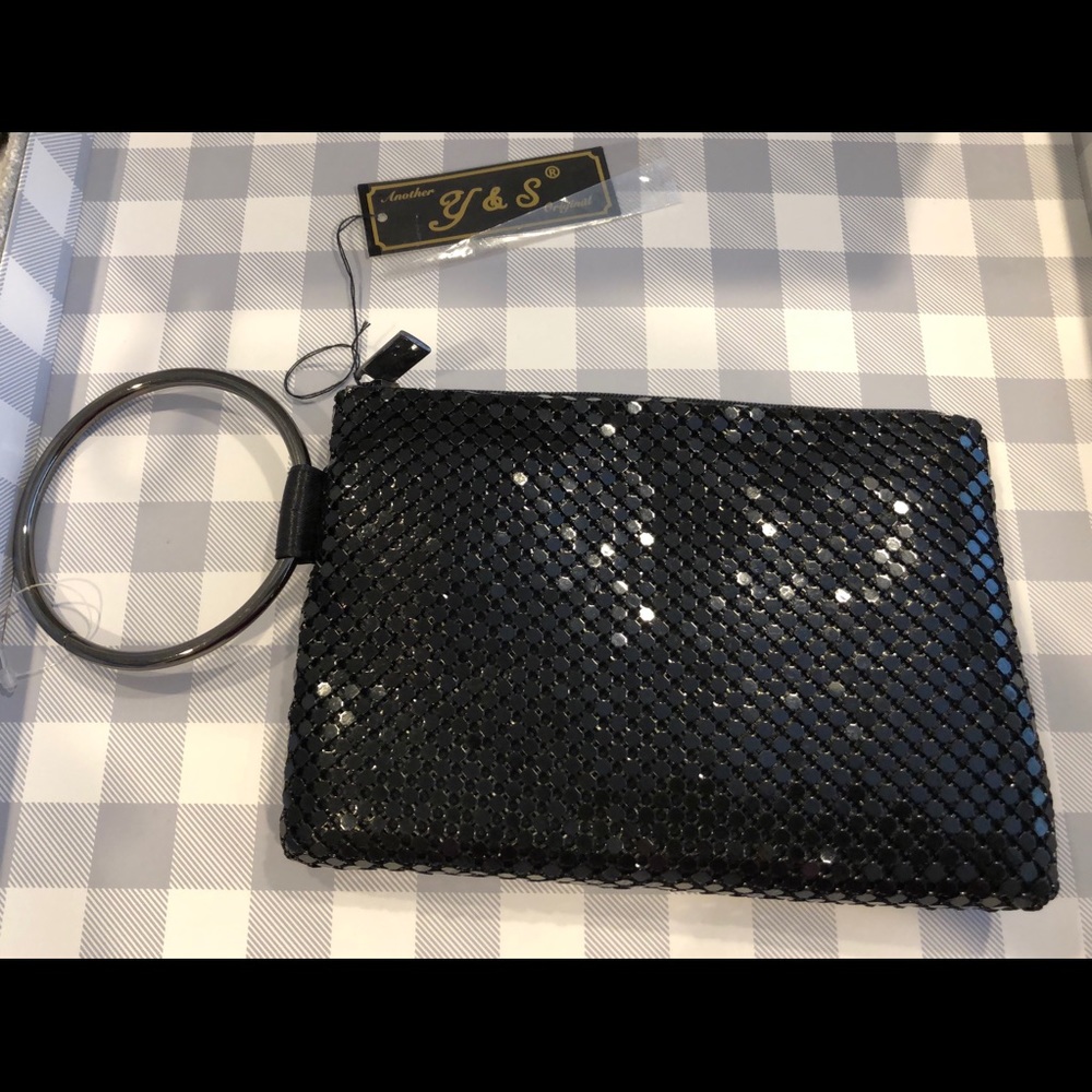 Black sequin wristlet